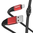 Kép 1/2 - Adatkábel HAMA Extreme USB 2.0/Lightning 1,5m fekete-piros