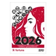 Kép 2/5 - Asztali naptár képes FORTUNA Vadállatok álló fehér lapos holdfázissal naptárháttal 2026.
