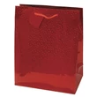 Kép 2/2 - Dísztasak CREATIVE Special Hologram M 18x23x10 cm egyszínű piros sodort füles