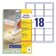 Kép 1/5 - Etikett AVERY L6025REV-25 63,5x46,6mm univerzális visszaszedhető fehér 540 címke/doboz 30 ív/doboz