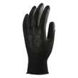 Kép 2/2 - Kesztyű mártott COVERGUARD poliészter PU tenyérrel fekete 6-os 2 darab/pár