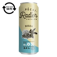 Alkoholmentes sör PÉCSI RADLER bodza 0,0% 500 ml DRS