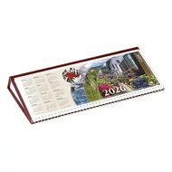 Asztali naptár képes CSÍZIÓ fekvő fehér lapos idézetes bőr hatású Öko hátlap bordó 2026.