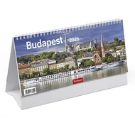 Asztali naptár képes TOPTIMER T066 álló fehér lapos Budapest 2026.
