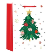 Dísztasak CREATIVE Special L 26x33x12 cm karácsonyfás matt szalagfüles