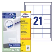Etikett AVERY 3670 64x36mm univerzális 2100 címke/doboz 100 ív/doboz