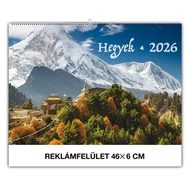 Falinaptár REALSYSTEM 460x320mm fekvő Hegyek 2026.
