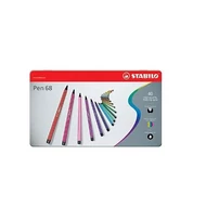 Filctoll STABILO Pen 68 40 darabos fém dobozban