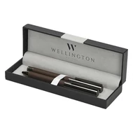 Golyóstoll készlet WELLINGTON Stamford golyóstoll + rollertoll barna díszdobozban
