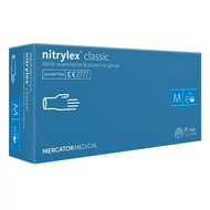 Gumikesztyű egyszer használatos nitril púdermentes kék M 8 100 darabos