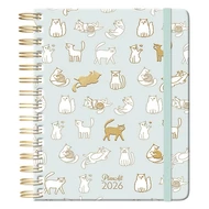 Határidőnapló PLANALL Classic B/5 heti spirálos keményfedelű gumis Kitty 2026.