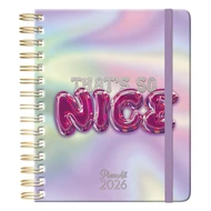 Határidőnapló PLANALL Midi B/6 heti spirálos keményfedelű gumis Nice 2026. Határidőnapló PLANALL Midi B/6 heti spirálos keményfedelű gumis Nice 2026.