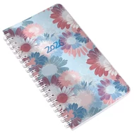 Határidőnapló REALSYSTEM SP2 spirál A/6 heti fehér lapos virágok 2026.