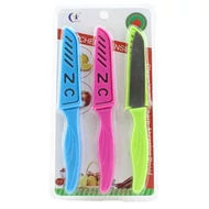 Kés konyhai színes műanyag tokkal 3 darabos Kés konyhai színes műanyag tokkal 3 darabos