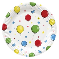 Lapostányér eldobható papír JUNIOR lufi mintás 23 cm 8 darabos