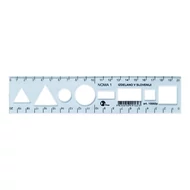 Sablon vonalzó OPTIMA kék 20cm