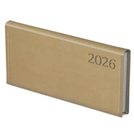 Zsebnaptár TOPTIMER Traditional T030 fekvő fehér lapos bézs 2026.