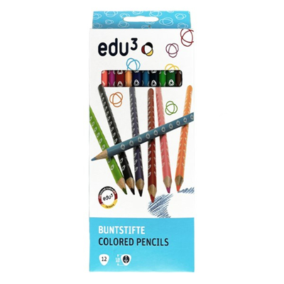 Színes ceruza EDU3 háromszögletű 12 db/készlet
