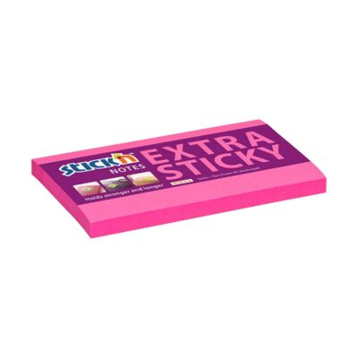 Öntapadó jegyzettömb STICK`N extra erős 76x127mm neon rózsaszín 90 lap