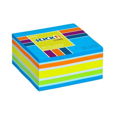 Öntapadó jegyzettömb STICK`N 76x76mm neon kék mix 400 lap