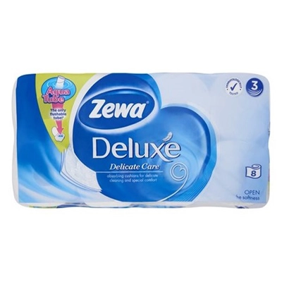 Toalettpapír Zewa Delux 3 rétegű 8 tekercses Pure White