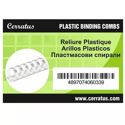 Iratspirál CERRATUS 14mm fehér műanyag