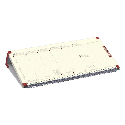 Asztali naptár kép nélküli TOPTIMER C050 fekvő sárga lapos bordó 2026.