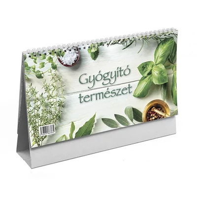 Asztali naptár képes TOPTIMER T058 álló fehér lapos Gyógyító természet 2026.