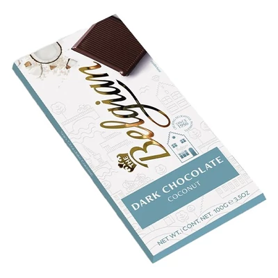 Csokoládé BELGIAN Dark Coconut kókuszos étcsokoládé 100 g