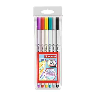 Ecsetfilc STABILO Pen 68 Brush 6  darabos
