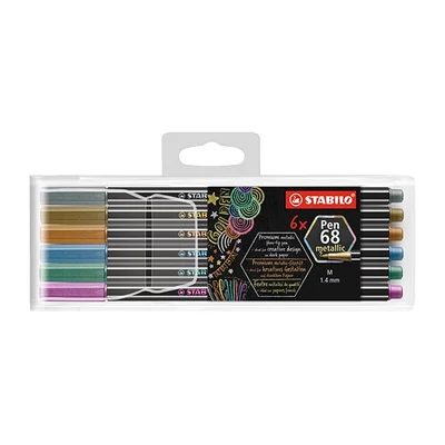 Filctoll STABILO Pen 68  metallic 6 darabos