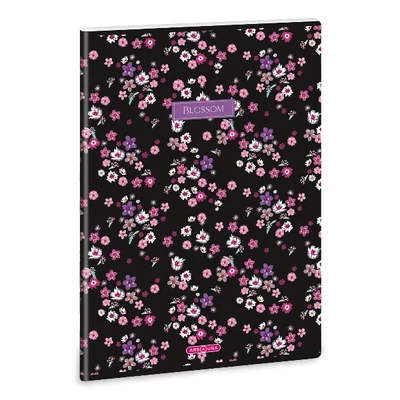 Füzet vonalas ARS UNA A/4 40 lapos Extra kapcsos Pearl Blossom Black