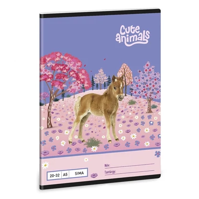 Füzet sima ARS UNA A/5 32 lapos 20-32 Cute Animals-Horse