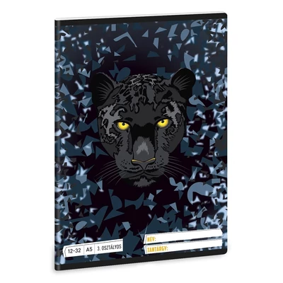 Füzet vonalas ARS UNA A/5 32 lapos 12-32 3.osztályos Black Panther