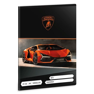 Füzet vonalas ARS UNA A/5 32 lapos 21-32 4-8. osztályos Lamborghini narancssárga
