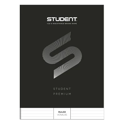 Füzet vonalas ICO Student Black Prémium A/4 80 lapos