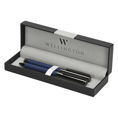 Golyóstoll készlet WELLINGTON Stamford golyóstoll + rollertoll sötétkék díszdobozban