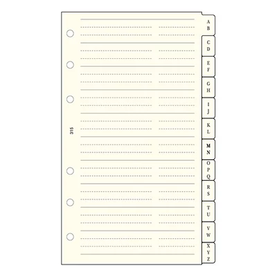 Gyűrűs kalendárium betét SATURNUS M315 telefonregiszter sárga lapos