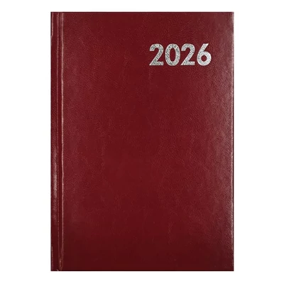 Határidőnapló ALISCA B/6 heti fehér lapos bordó 2026.