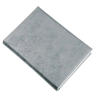 Határidőnapló REALSYSTEM Librobello B/6 napi fehér lapos szürke 2026.