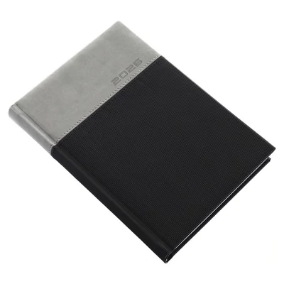 Határidőnapló REALSYSTEM Lux A/5 napi fehér lapos grafit 2026.