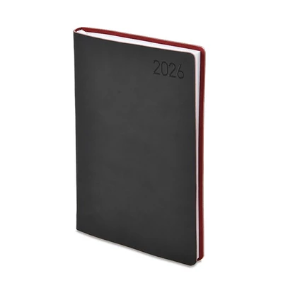 Határidőnapló TOPTIMER Madeira M021 A/5 napi fehér lapos fekete-bordó 2026.