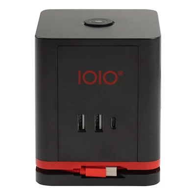 Kábel hosszabbító IOIO 3 aljzat 1,5m, 2xUSB-A, 1xUSB-C fekete