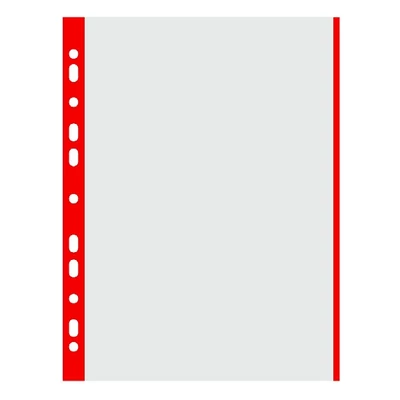 Lefűzhető genotherm DONAU A/4 40 mikron víztiszta piros szélű 100 darabos