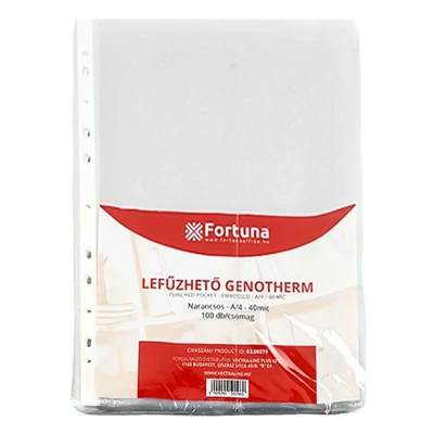 Lefűzhető genotherm FORTUNA A/4 40 mikron narancsos 100 darabos