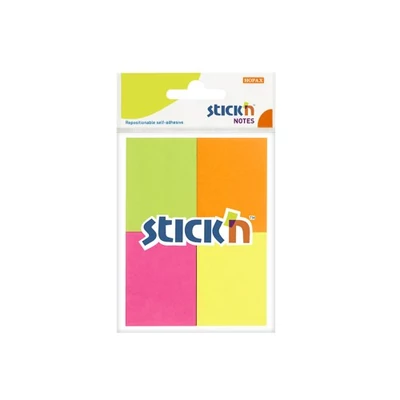Öntapadós jegyzettömb STICK`N 38x51mm neon mix 4x50 lap