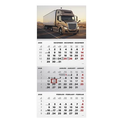 Speditőr naptár TOPTIMER T072 1 tömbös 3 havi Kamion 2026.