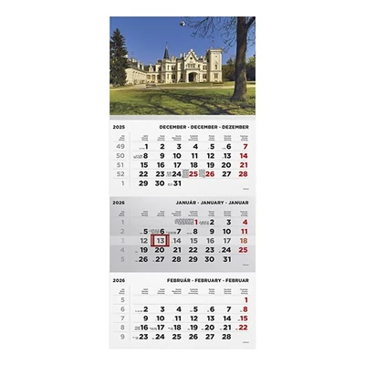 Speditőr naptár TOPTIMER T072 1 tömbös 3 havi Kastély 2026.