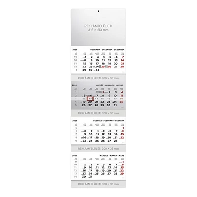 Speditőr naptár TOPTIMER T073 4 tömbös 4 havi üres fejrész 2026.