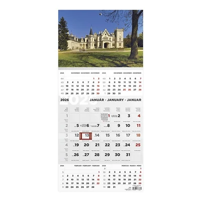 Speditőr naptár TOPTIMER T076 1 tömbös 5 havi Kastély 2026.